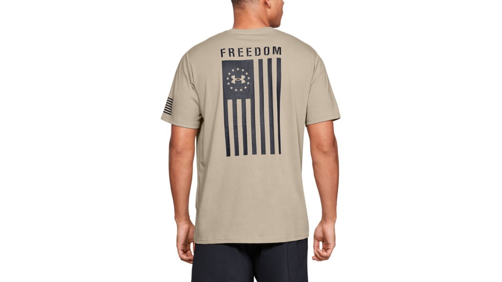 Under Armour UA Freedom Flag T-Shirt - Mens, Desert Sand, Small, 1333350290SM