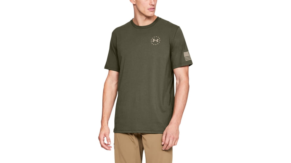 Under Armour UA Freedom Flag T-Shirt - Mens, Marine OD Green, X-Large, 1333350390XL