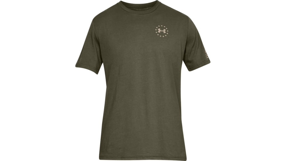 Under Armour UA Freedom Flag T-Shirt - Mens, Marine OD Green, X-Large, 1333350390XL