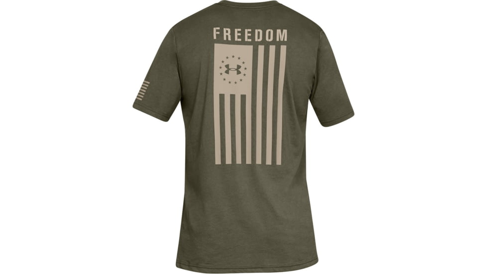 Under Armour UA Freedom Flag T-Shirt - Mens, Marine OD Green, X-Large, 1333350390XL