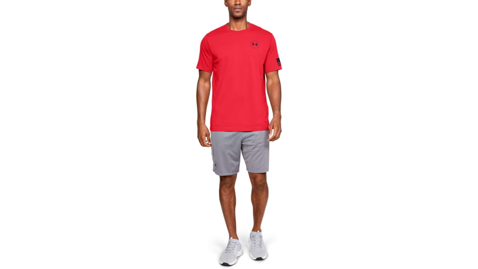 Under Armour UA Freedom Flag T-Shirt - Mens, Red/Academy, X-Large, 1333350601XL