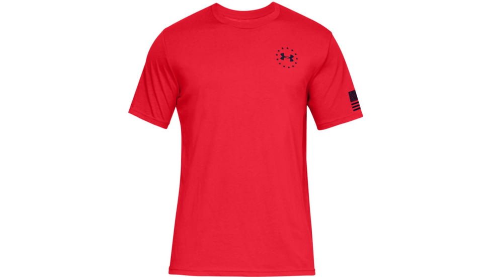 Under Armour UA Freedom Flag T-Shirt - Mens, Red/Academy, X-Large, 1333350601XL