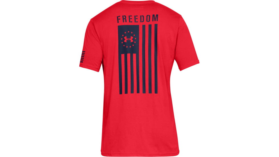 Under Armour UA Freedom Flag T-Shirt - Mens, Red/Academy, X-Large, 1333350601XL