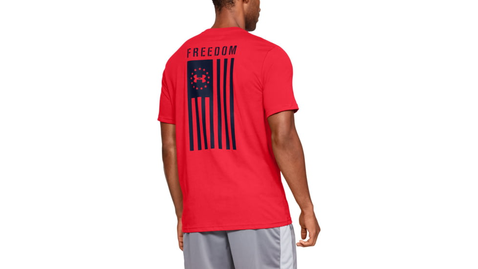 Under Armour UA Freedom Flag T-Shirt - Mens, Red/Academy, X-Large, 1333350601XL