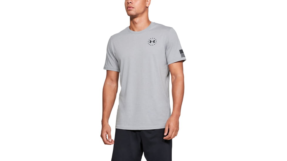 Under Armour UA Freedom Flag T-Shirt - Mens, Steel Medium Heather, 3X-Large, 13333500353XL