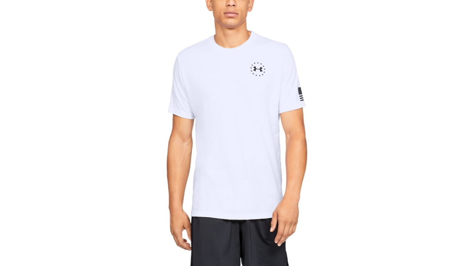 Under Armour UA Freedom Flag T-Shirt - Mens, White/Black, 3X-Large, 13333501003XL