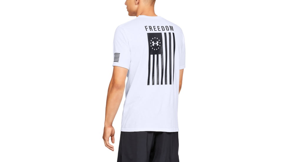 Under Armour UA Freedom Flag T-Shirt - Mens, White/Black, 3X-Large, 13333501003XL