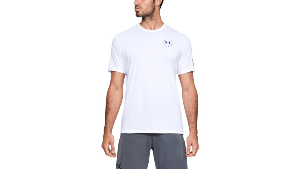 Under Armour UA Freedom Flag T-Shirt - Mens, White, X-Large, 1333350101XL