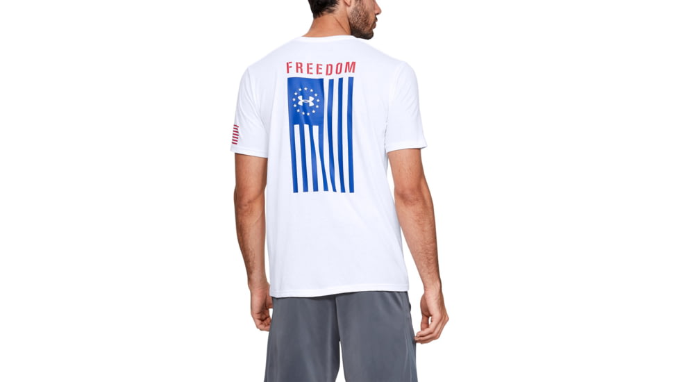 Under Armour UA Freedom Flag T-Shirt - Mens, White, X-Large, 1333350101XL