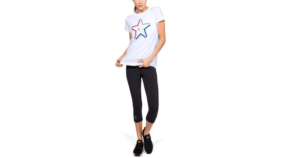 Under Armour UA Freedom Star T-Shirt - Womens, White, Small, 1327572100SM