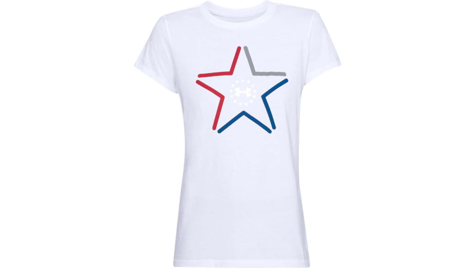 Under Armour UA Freedom Star T-Shirt - Womens, White, Small, 1327572100SM