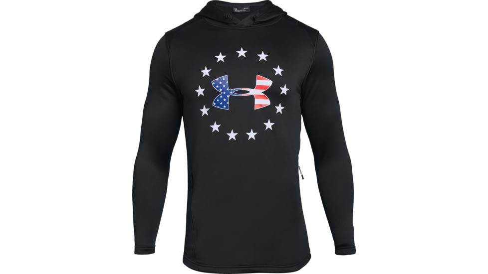 Under Armour UA Freedom Tech Terry Hoodie - Mens, Black/White, 2X-Large, 13231050022X