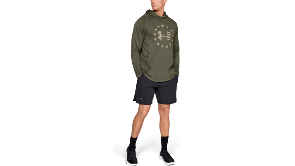Under Armour UA Freedom Tech Terry Hoodie - Mens, Marine OD Green, 3X-Large, 13231053903XL
