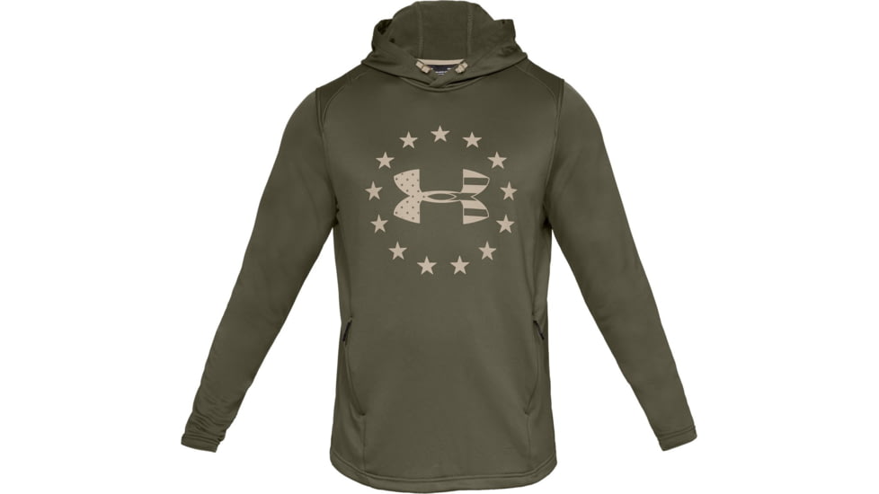 Under Armour UA Freedom Tech Terry Hoodie - Mens, Marine OD Green, 3X-Large, 13231053903XL