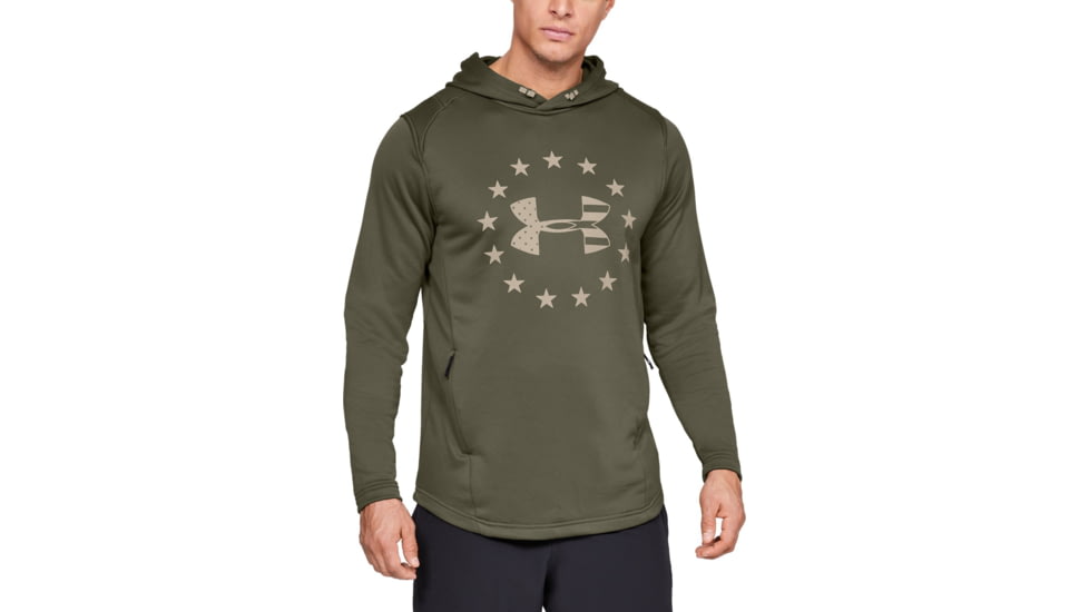 Under Armour UA Freedom Tech Terry Hoodie - Mens, Marine OD Green, 3X-Large, 13231053903XL