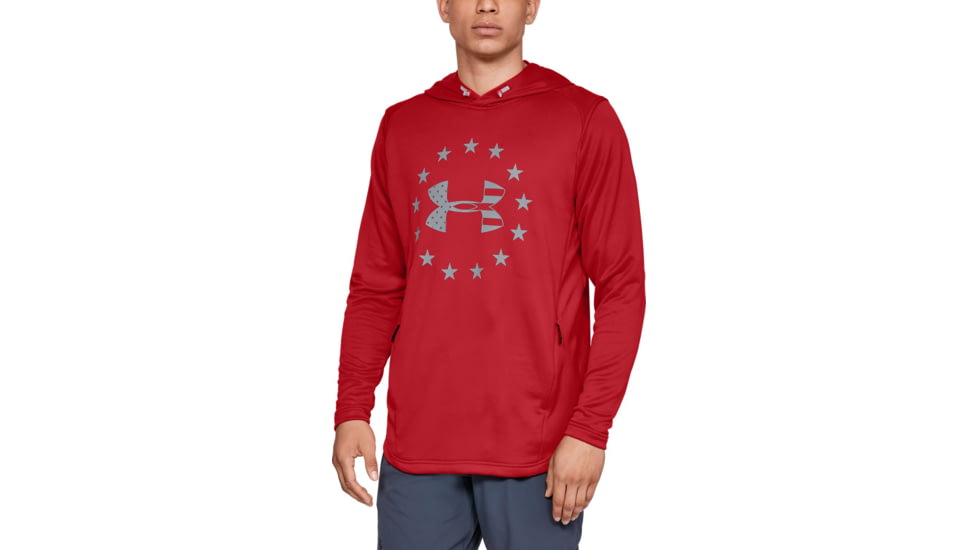 Under Armour UA Freedom Tech Terry Hoodie - Mens, Red, 2X-Large, 13231056002X