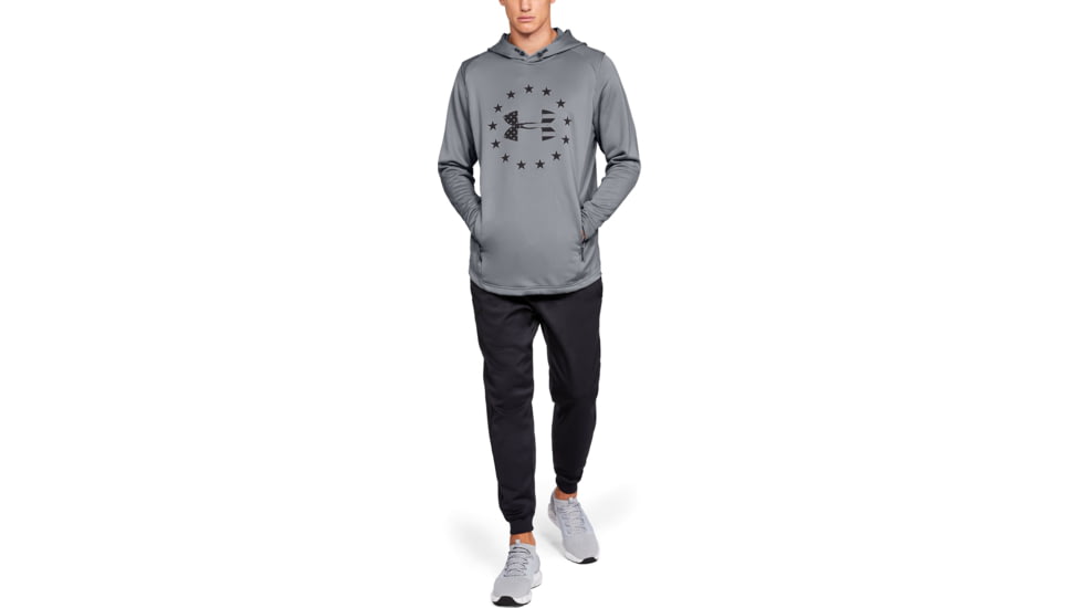 Under Armour UA Freedom Tech Terry Hoodie - Mens, Steel/Black, 2X-Large, 13231050362X