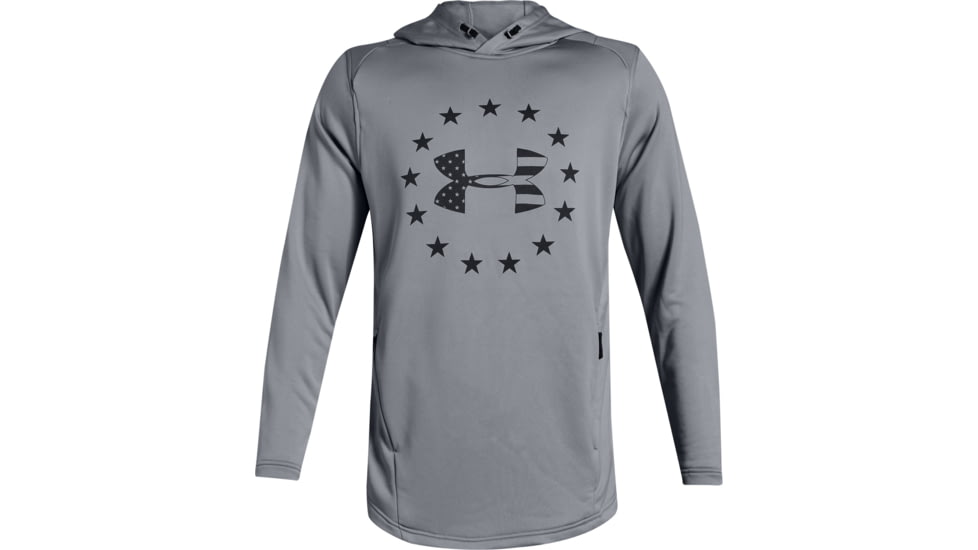 Under Armour UA Freedom Tech Terry Hoodie - Mens, Steel/Black, 2X-Large, 13231050362X