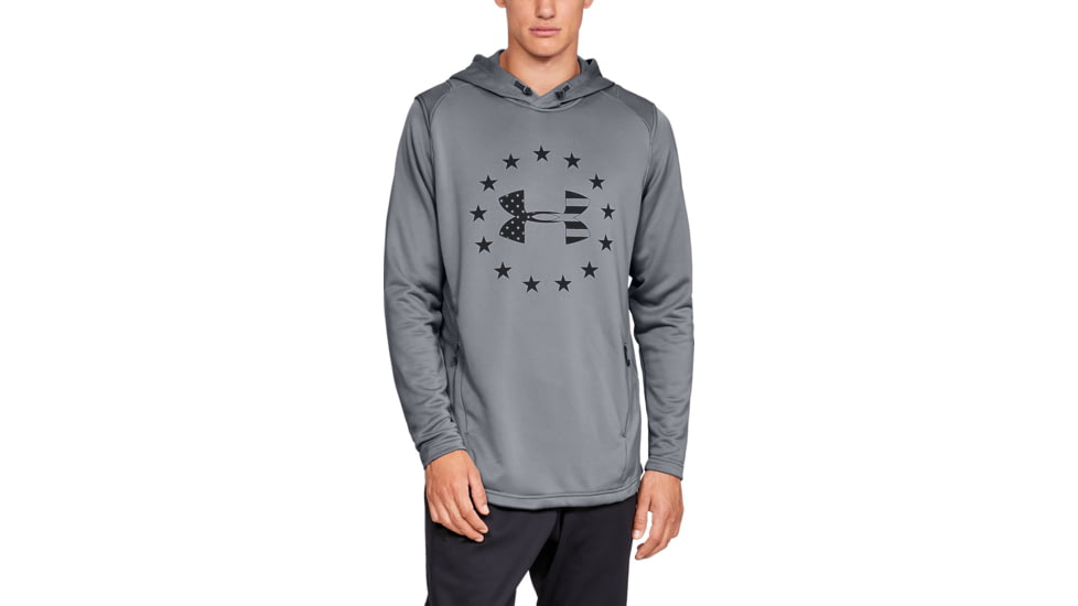 Under Armour UA Freedom Tech Terry Hoodie - Mens, Steel/Black, 2X-Large, 13231050362X