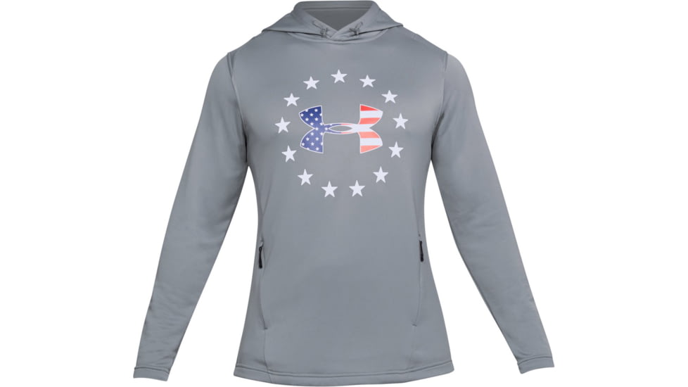 Under Armour UA Freedom Tech Terry Hoodie - Mens, Steel, X-Large, 1323105035XL