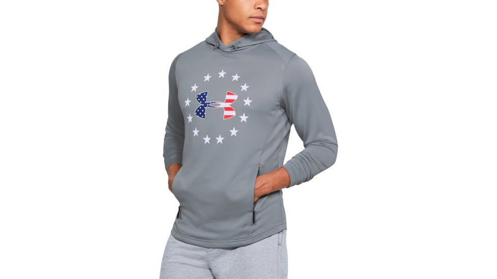 Under Armour UA Freedom Tech Terry Hoodie - Mens, Steel, X-Large, 1323105035XL