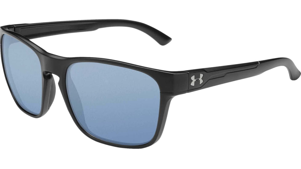 Under Armour UA Glimpse Sunglasses, Gray Mirrowed Lens, Satin Black, One Size Fits Most, UA8650111-010134