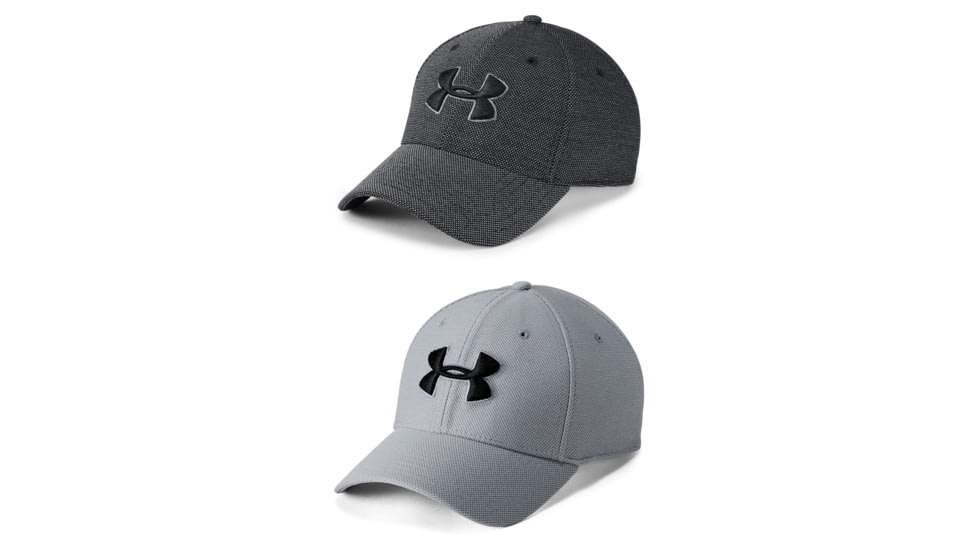 Under Armour UA Heathered Blitzing 3.0 Caps - Men's, Black, Steel