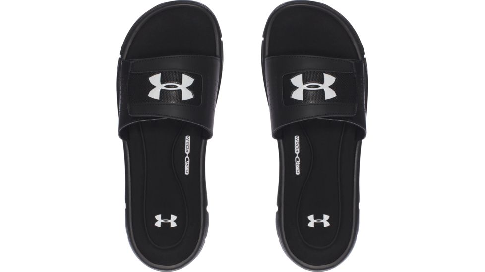 Under Armour UA Ignite V SL Sandals - Mens, Black//White, 12, 1287318-001-12