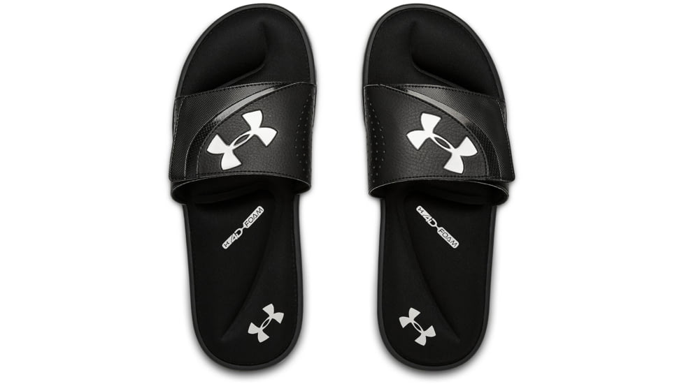 Under Armour UA Ignite VI Slide Sandal - Mens, Black/Black/Silver, 10, 302271100410