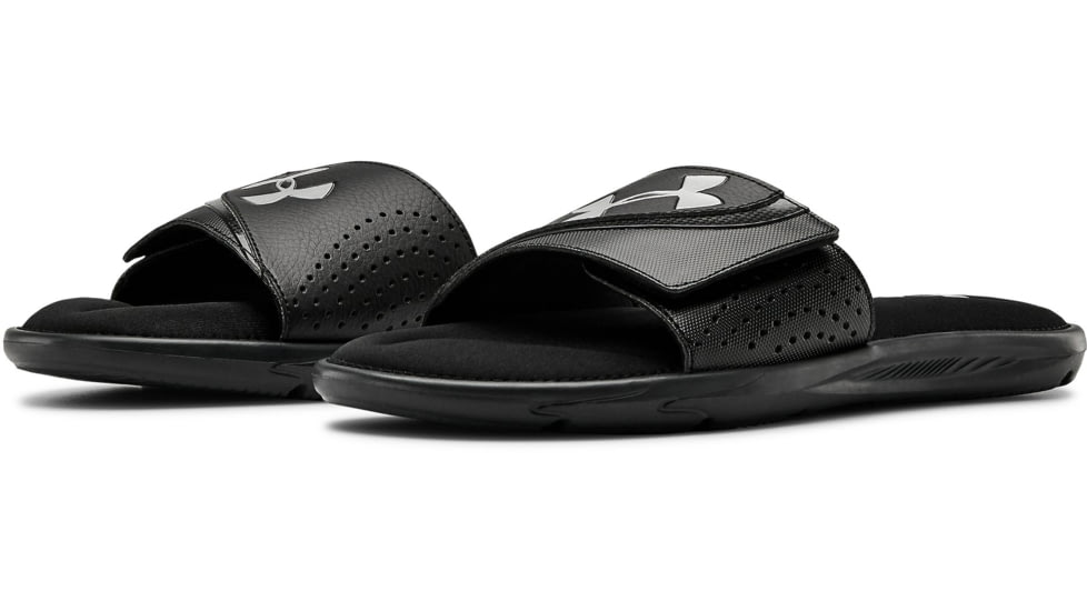 Under Armour UA Ignite VI Slide Sandal - Mens, Black/Black/Silver, 10, 302271100410