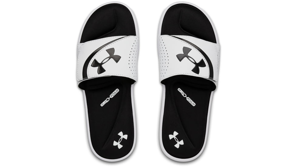 Under Armour UA Ignite VI Slide Sandal - Mens, White/Black, 10, 302271110010