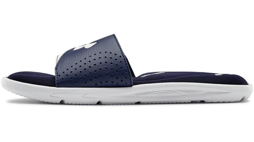 Under Armour UA Ignite VI Slide Sandal - Mens, White/Blue, 15, 302271110115