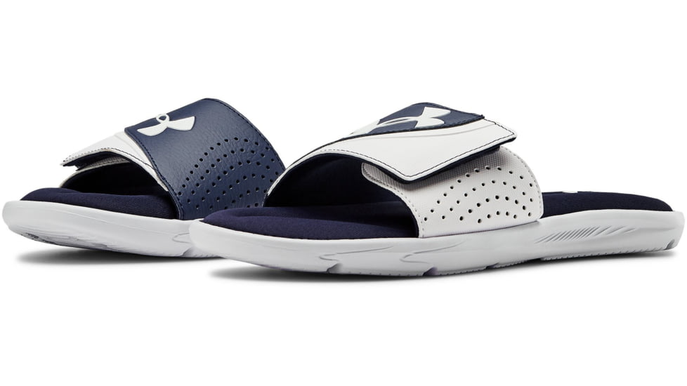 Under Armour UA Ignite VI Slide Sandal - Mens, White/Blue, 15, 302271110115