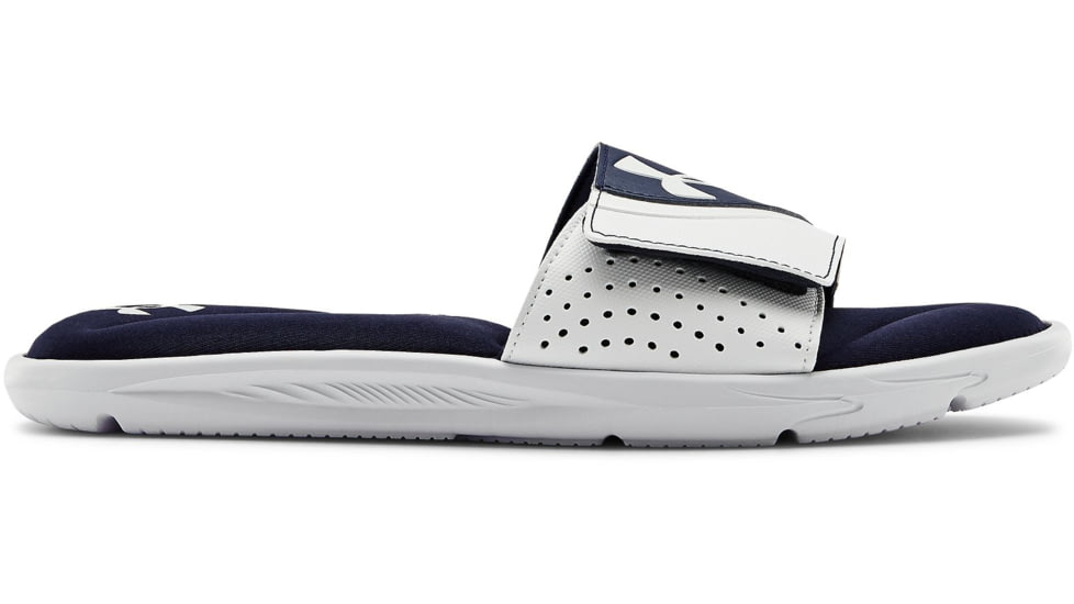 Under Armour UA Ignite VI Slide Sandal - Mens, White/Blue, 15, 302271110115