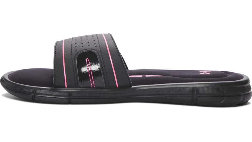 Under Armour UA Ignite VIII Slide Sandal - Womens, Black/Pink, 11, 128731900611