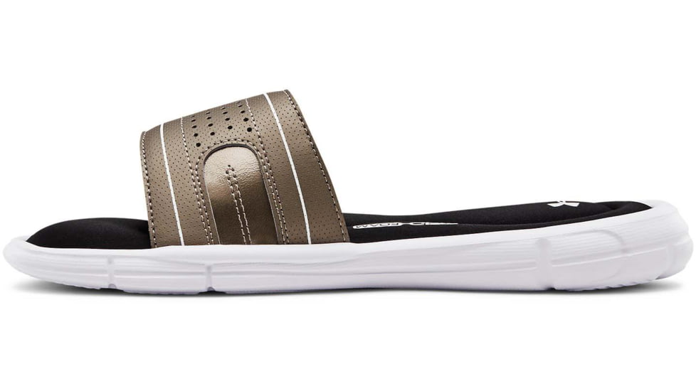 Under Armour UA Ignite VIII Slide Sandal - Womens, Black/White, 12, 128731900512