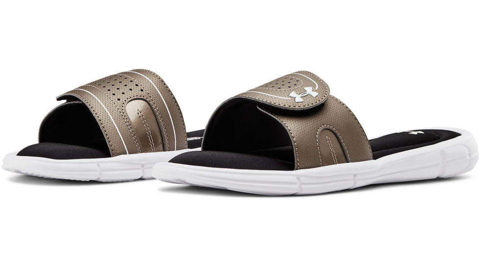 Under Armour UA Ignite VIII Slide Sandal - Womens, Black/White, 12, 128731900512