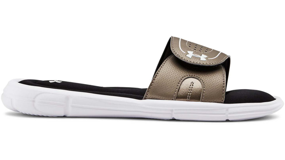 Under Armour UA Ignite VIII Slide Sandal - Womens, Black/White, 12, 128731900512