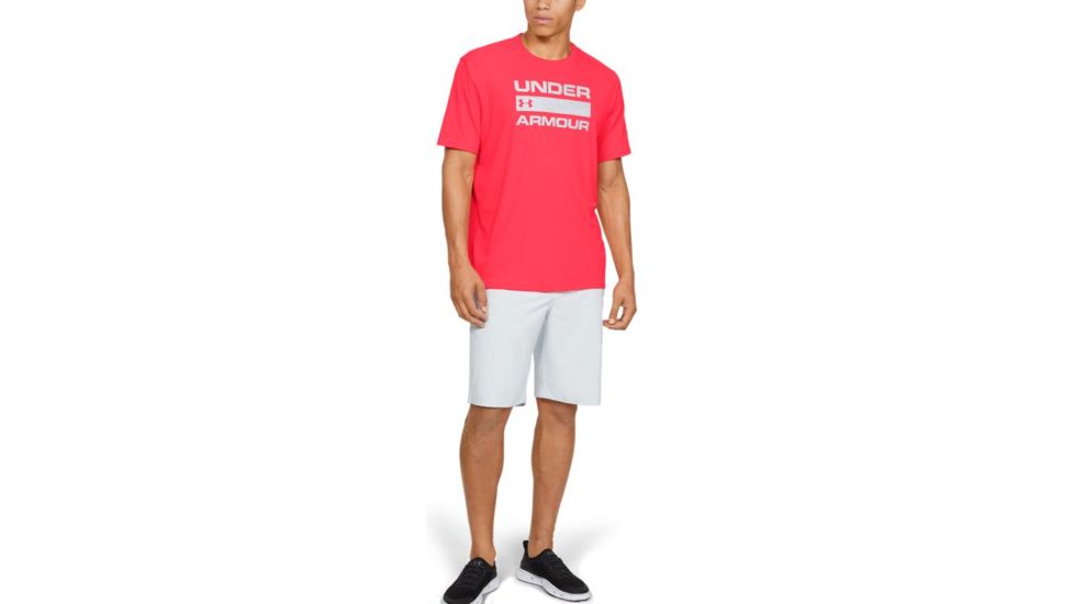Under Armour UA Iso-Chill Stacked Short Sleeve T-Shirt - Mens, Medium, Pink, 1353897628MD