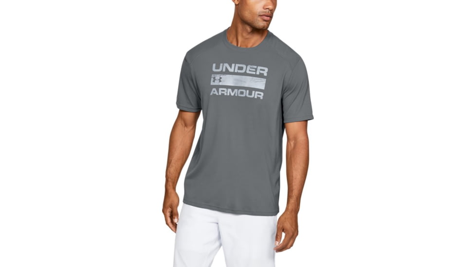 Under Armour UA Iso-Chill Stacked Short Sleeve T-Shirt - Mens, Extra Large, Pitch Gray, 1353897012XL
