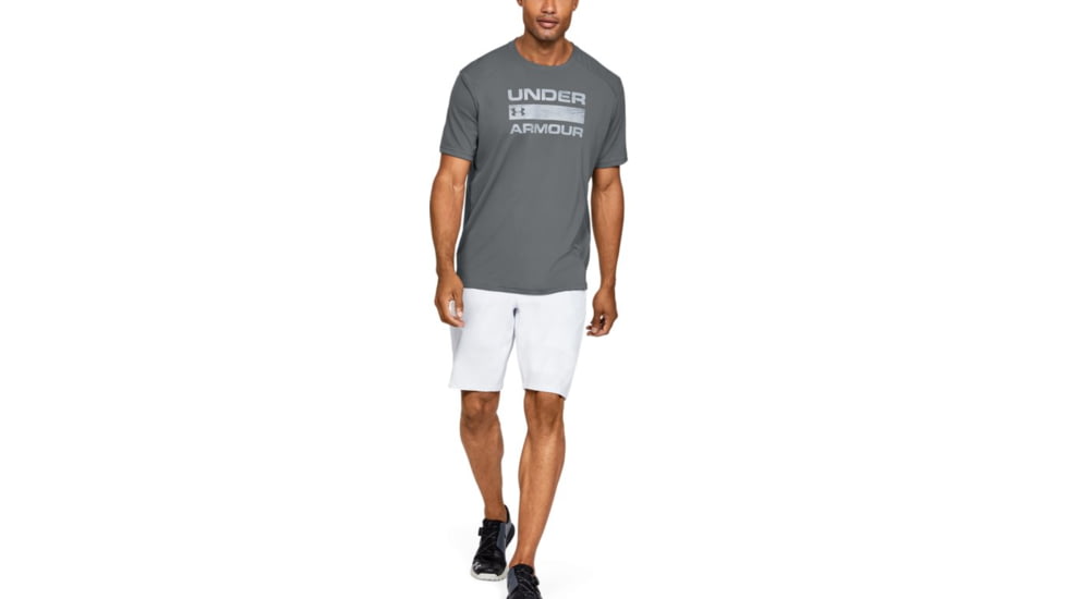 Under Armour UA Iso-Chill Stacked Short Sleeve T-Shirt - Mens, Extra Large, Pitch Gray, 1353897012XL