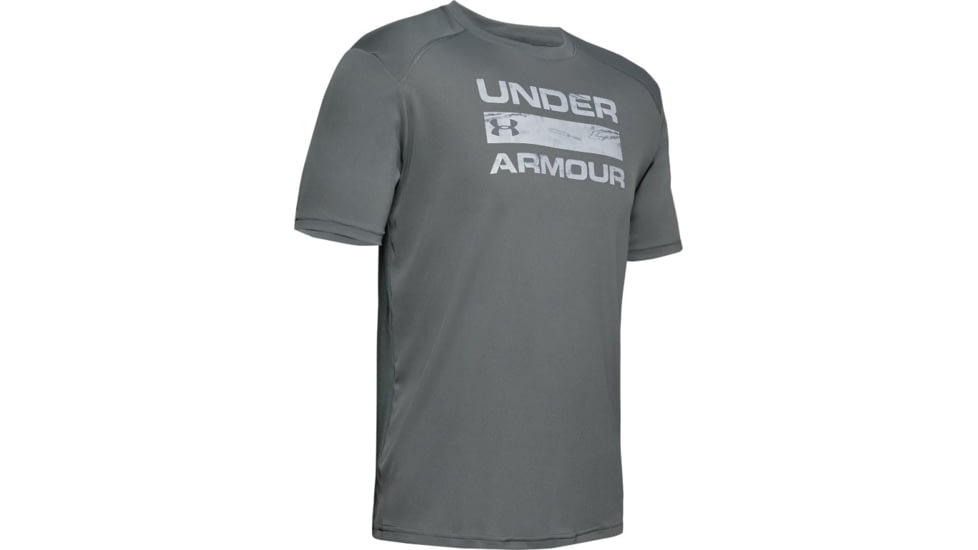 Under Armour UA Iso-Chill Stacked Short Sleeve T-Shirt - Mens, Extra Large, Pitch Gray, 1353897012XL