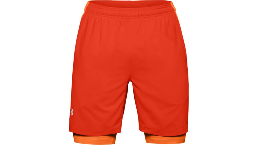 Under Armour UA Launch SW 2-in-1 Running Shorts - Mens, 2XL, Ultra Orange, 13265768562X