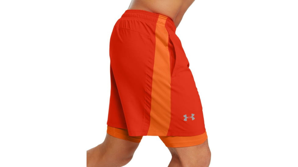 Under Armour UA Launch SW 2-in-1 Running Shorts - Mens, 2XL, Ultra Orange, 13265768562X