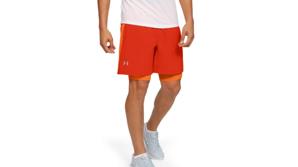 Under Armour UA Launch SW 2-in-1 Running Shorts - Mens, 2XL, Ultra Orange, 13265768562X