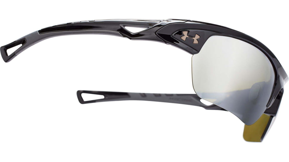 Under Armour UA Octane Sunglasses, Game Day with Chrome Multiflection Lens, Shiny Black, One Size Fits Most, UA8600094-000933