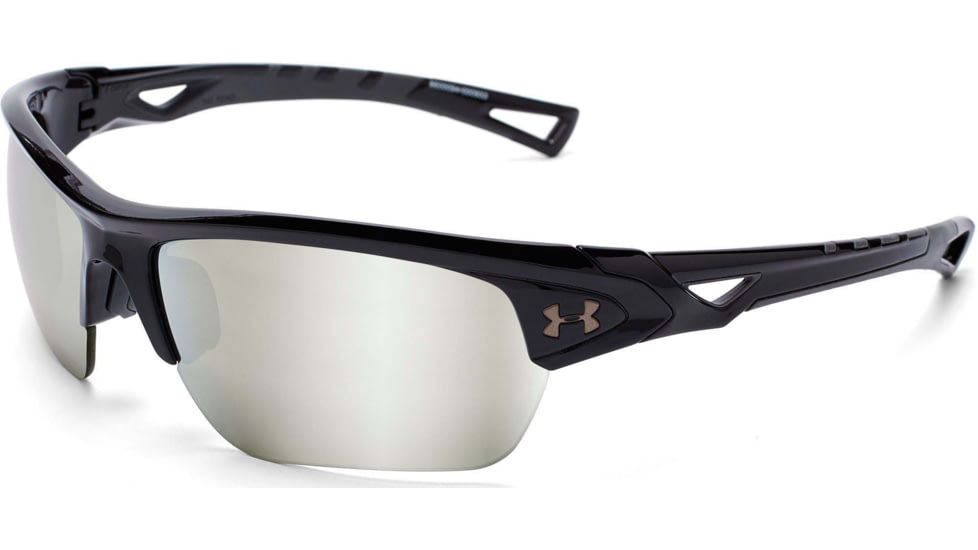 Under Armour UA Octane Sunglasses, Game Day with Chrome Multiflection Lens, Shiny Black, One Size Fits Most, UA8600094-000933