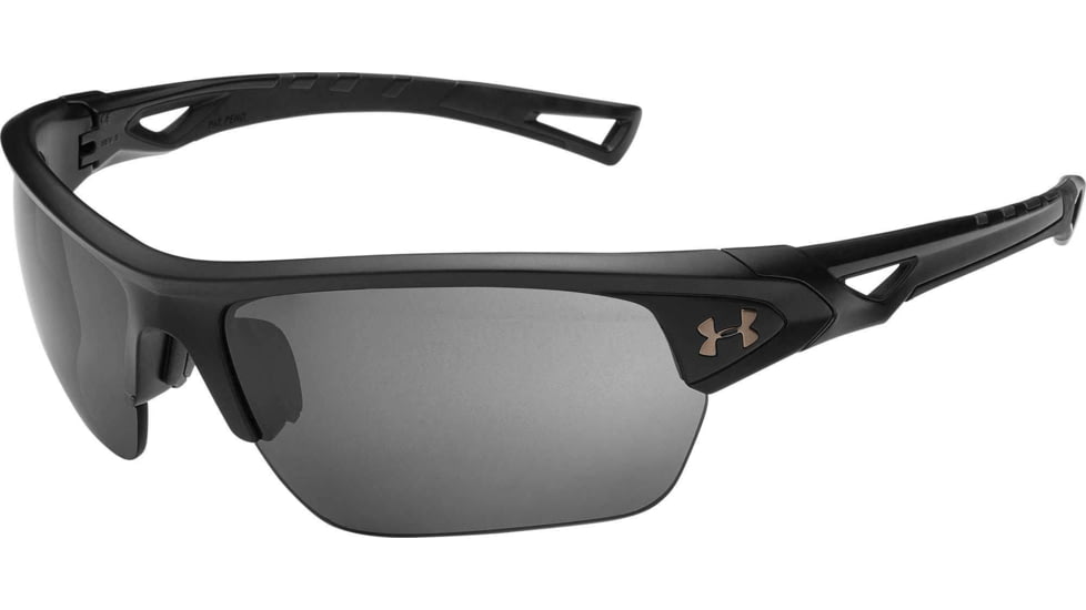 Under Armour UA Octane Sunglasses, Graphite Polarized Mirror Lens, Satin Black, One Size Fits Most, UA8640094-010118