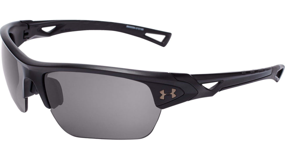Under Armour UA Octane Sunglasses, Gray Lens, Satin Black, One Size Fits Most, UA8600094-010100