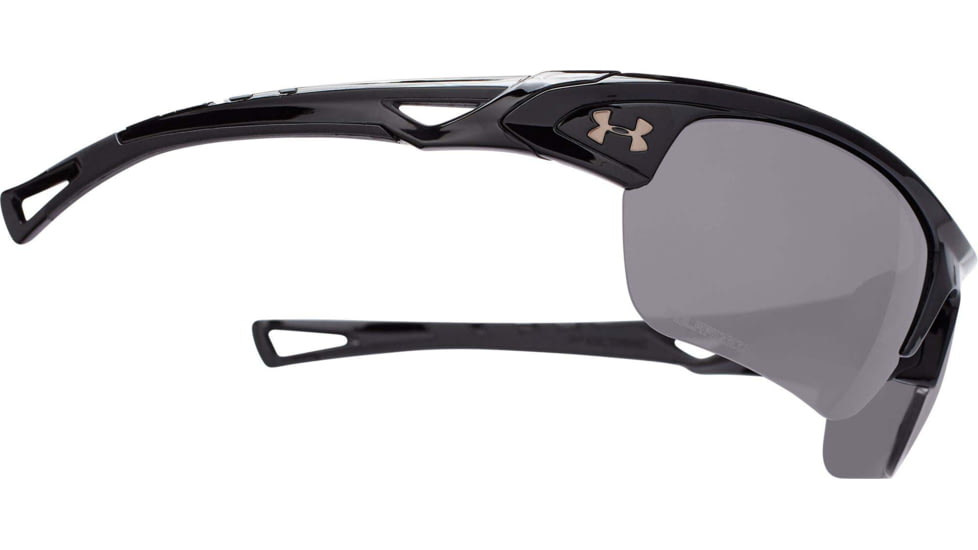 Under Armour UA Octane Sunglasses, Gray Polarized Lens, Shiny Black, One Size Fits Most, UA8640094-000108